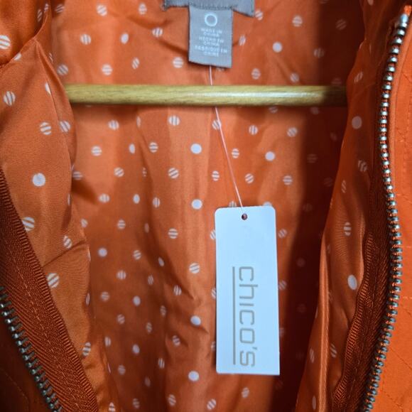 CHICOS Orange Quilted Vest with Pockets Size 0/Small - Picture 7 of 9
